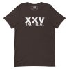 A brown XXV Tactical T-Shirt that says xxxv.
