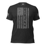 A Men's Distressed Flag Veteran T-Shirt with the words veteran on it.