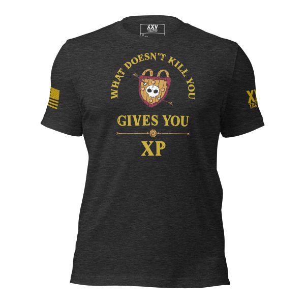 A Women's What Doesn't Kill You Gives You XP Tee that says, if you don't kill me gives you XP.