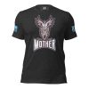 A black t-shirt with the word Protector Warrior Mother, representing a protector.