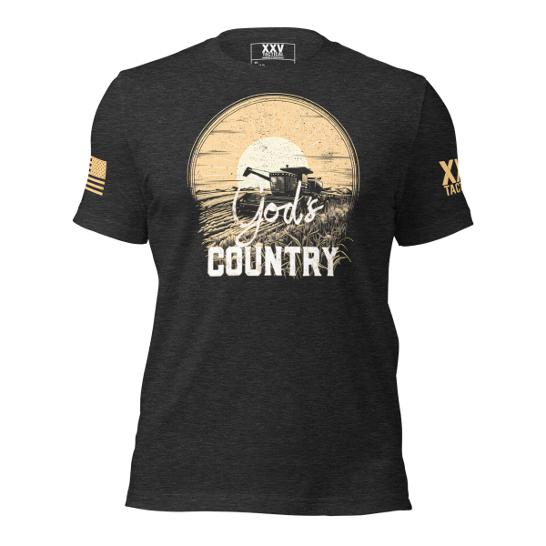 A men's "God's Country" tee with the word country on it.