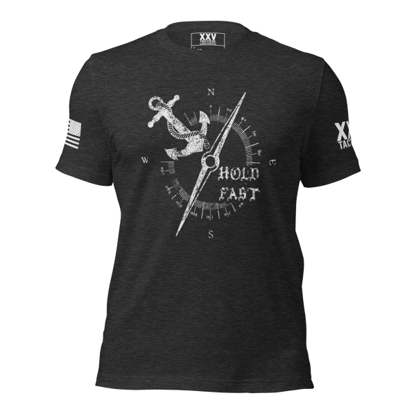 A Men's Hold Fast Tee with an anchor and compass on it.