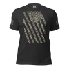 A Men's Distressed Digital Flag Tee with a digital American flag print.