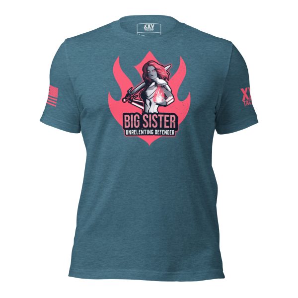 An Unrelenting Defender tee with the words "Big Sister" on it.