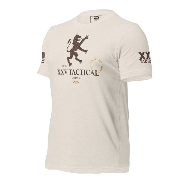 A Men's Vintage XXV Tactical T-Shirt with a lion on it.