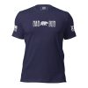 A navy "Dad Bod Tee" t-shirt with the word Dad on it.