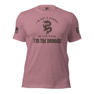 The I'm not a damsel in distress, I'm the Dragon Tee - A pink t-shirt perfect for the damsel in distress who wants to proclaim "I'm not afraid of the dragon".
