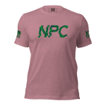 A pink Women's NPC Graphic Tee with the word NPC on it.