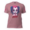 A Women's Why So Serious Tee with a joker face on it.