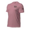 A pink t-shirt with the word XXV Tactical Thin Red Line on it.