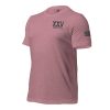 A pink t-shirt with a XXV Tactical Thin Blue Line design featuring the word VX.