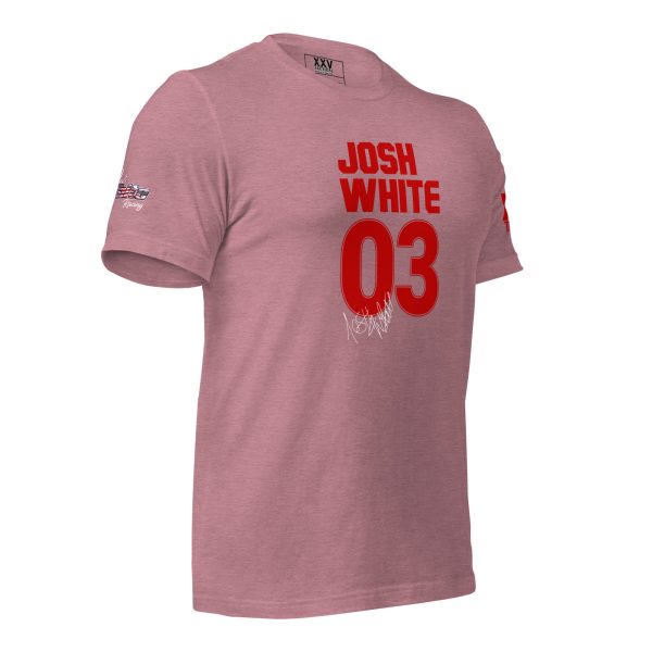 A pink Women's Josh White Racing #03 Tee, perfect for fans of Josh White Racing.