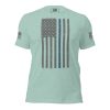 A Women's Thin Blue Line Flag Tee.