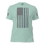 A Women's Thin Blue Line Flag Tee.