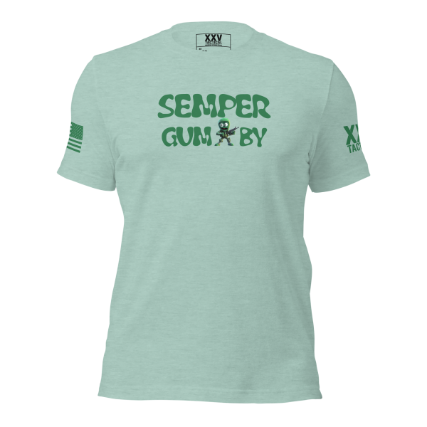 A Women's Semper Gum-by Tee that says Semper Gum-by.