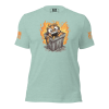 A Women's Dumpster Fire Tee featuring an image of an owl in a trash can.