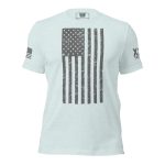 A light blue Women's American Flag tee shirt.