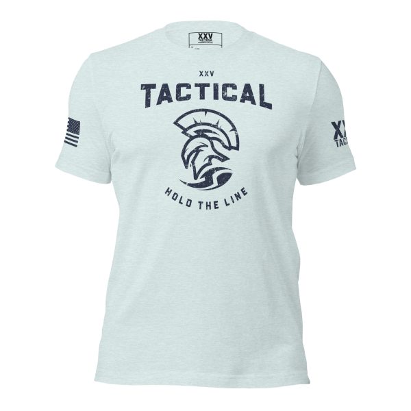 A Women's Hold The Line Tee with the words "Hold The Line" on the front and an American flag on the back.