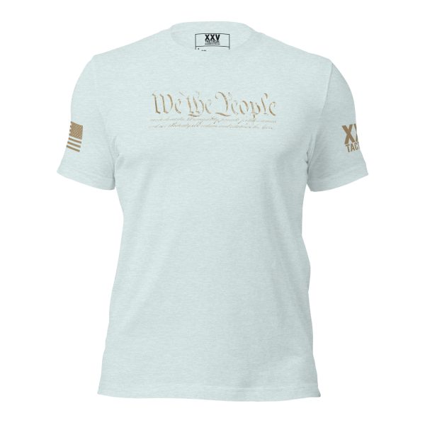 A Women's We The People T-Shirt with gold text that says "We The People.