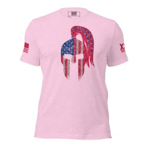 A pink Women's American Spartan T-Shirt.