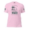 A Well Behaved Women Rarely Make History Tee with an image of a woman and an American flag.