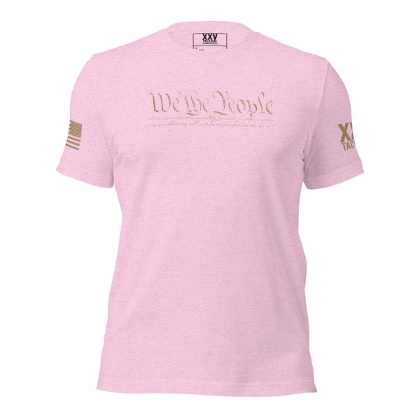 A Women's We The People T-Shirt with gold text that reads "We The People".