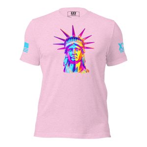 A Women's Neon Lady Liberty Tee featuring Lady Liberty.