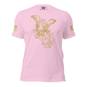 A Women's Saint Michael defeating Satan Tee.
