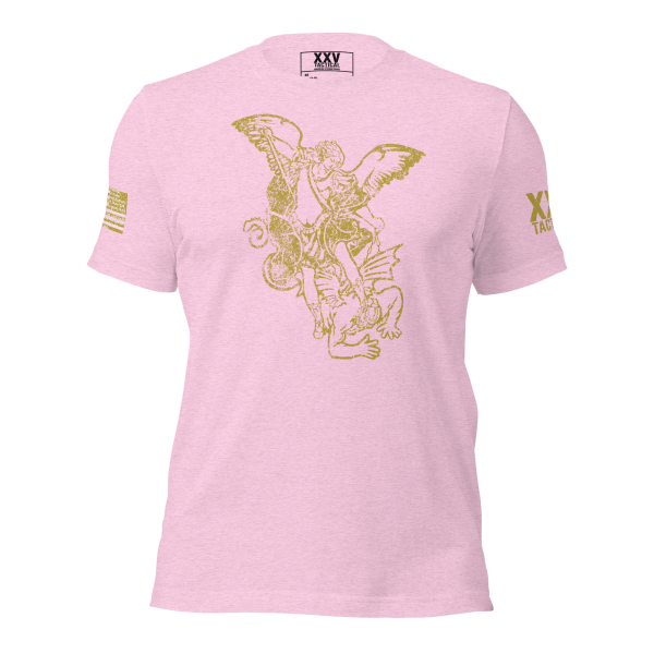 A Women's Saint Michael defeating Satan Tee.