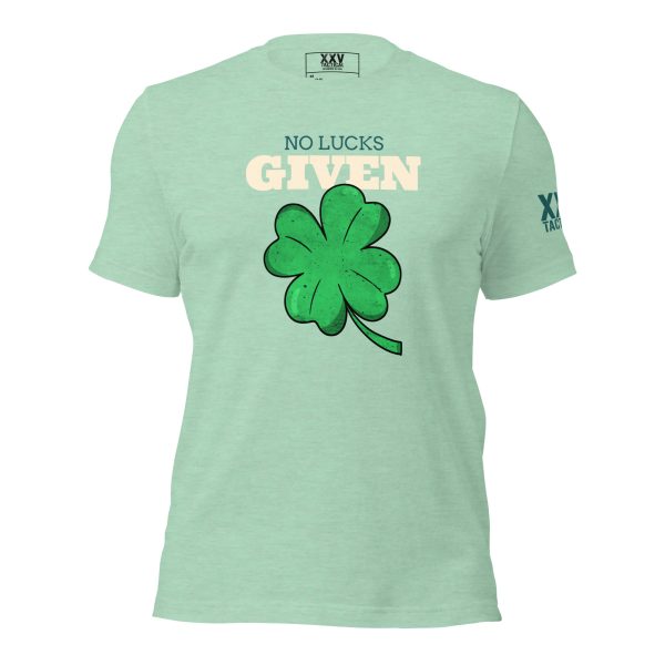 A Women's No Lucks Given Tee with a clover on it.