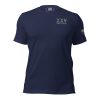 Description: A navy t-shirt with the word "wx" on it, featuring a XXV Tactical Thin Blue Line design.