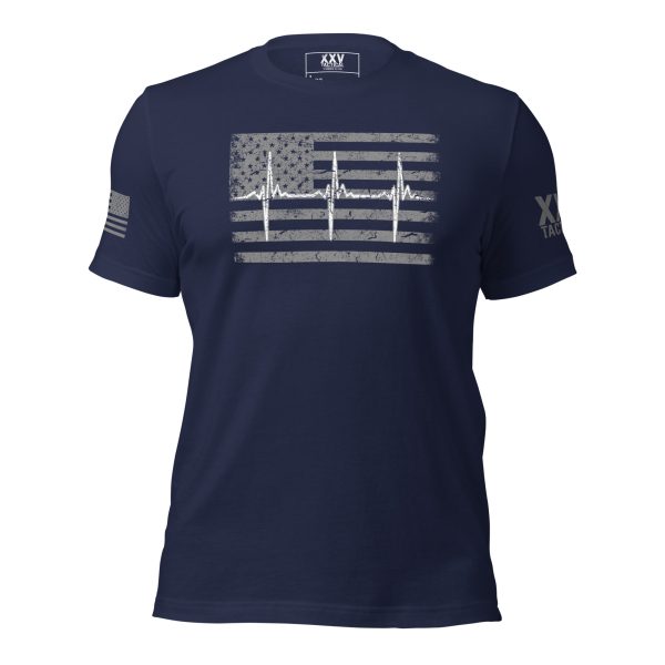 A navy Thin White Line Healthcare & EMT Tee, representing support for healthcare workers wearing the Thin White Line emblem.