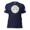 A men's Low & Slow Grilling Tee with a cross and an arrow on it.