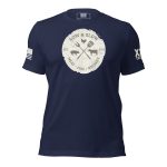 A men's Low & Slow Grilling Tee with a cross and an arrow on it.