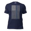 A Men’s Thin Blue Line Flag Tee with a Thin Blue Line.