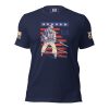A Men's 'At The Ready' Vintage WWII Tee featuring the image of a soldier holding a rifle.