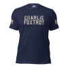 The Men's Charlie Foxtrot Tee in navy.