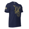 A Men's Saint Michael defeating Satan Tee navy t-shirt.