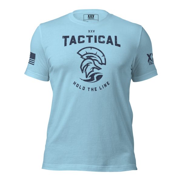 A men's Hold The Line t-shirt with the word "tactical" on it.