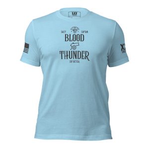 The Men's Blood & Thunder - Salty Captain Tee in light blue.
