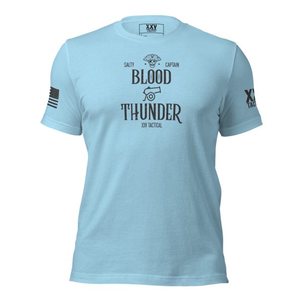 The Men's Blood & Thunder - Salty Captain Tee in light blue.