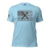 A Men's Blue Collar Patriot Tee with an American flag on it.