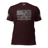 A Men's Blue Collar Patriot Tee with an American flag on it.