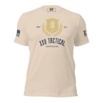 A Men's Unrelenting Defender Tee, featuring the word "tactical" with an unrelenting defender design.