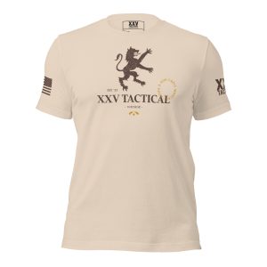 A Men's Vintage XXV Tactical T-Shirt with the words xx tactical on it.