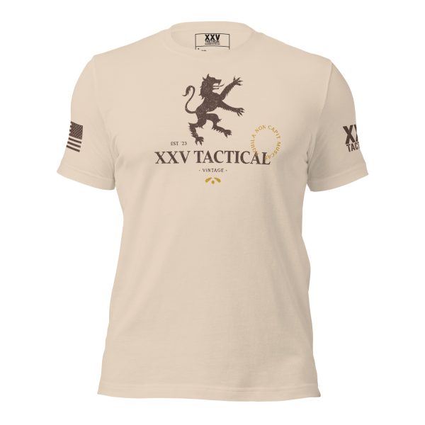 A Men's Vintage XXV Tactical T-Shirt with the words xx tactical on it.