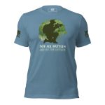 A "Not All Battles Are On The Outside" t-shirt with a soldier silhouette, perfect for battles.