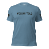 A Men's Volun-told Tee in blue.