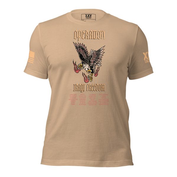 A Men's Operation Iraqi Freedom T-Shirt, representing Operation Iraqi Freedom.