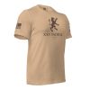 A Men's Vintage XXV Tactical T-Shirt with an American flag and a lion on it.